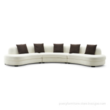 Luxury Modern Design Gold Metal Base Curved Sofa